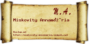Miskovity Annamária névjegykártya